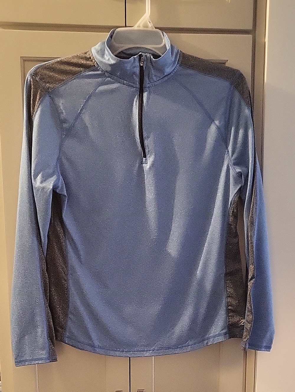 Energy Zone Light Blue & Charcoal Quarter-Zip Performance Shirt Jacket